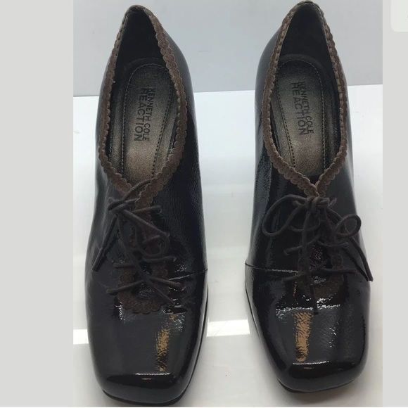 KENNETH COLE Patent Leather Lace-Up Oxford Heels - Picture 8 of 9
